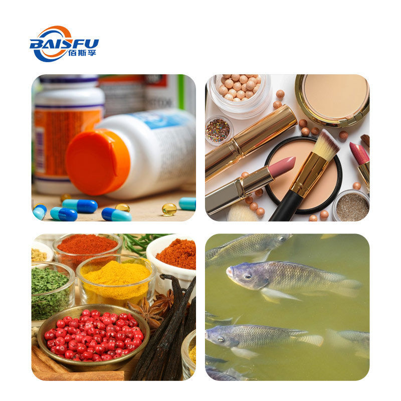 Baisfu plant extract powder 90% red powder Best selling Astaxanthin Haematococcus pluvialis powdeused CAS 472-61-7 in food additive and cosmetic