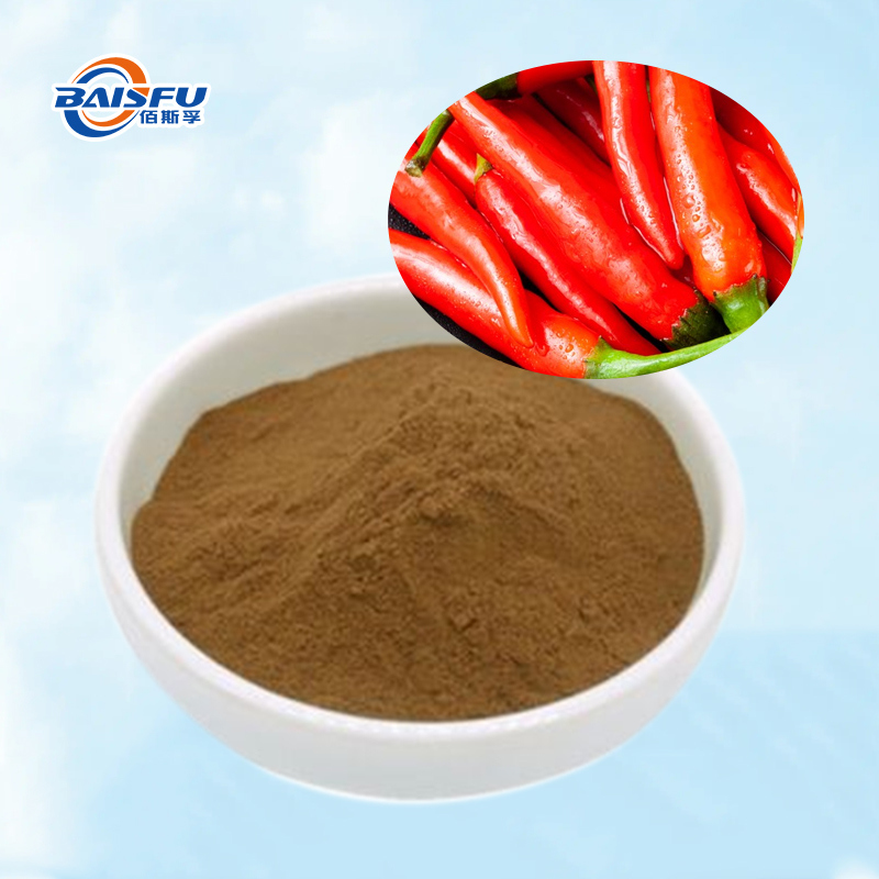 Baisfu High Quality Capsicum Extract  Pure Browm Yellow Fine Powder Capsaicin for flavoring and coloring agent